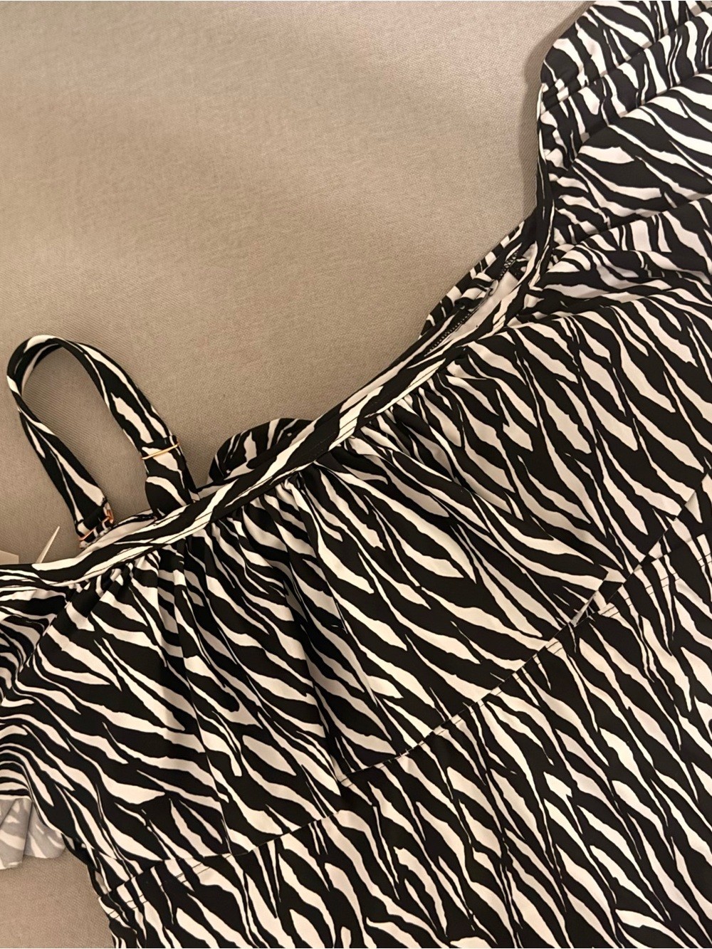 Raisins Curve Zebra Print Off Shoulder Tankini Top 22W Plus Size Swim NWT - Picture 5 of 6